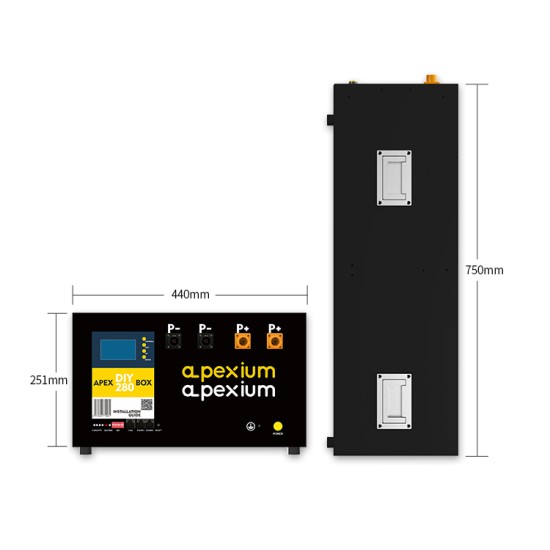 China Stock Apex 280 PRO Horizontal Metal Box With 48V 200A Inverter BMS and LCD screen DIY Kits Enclosure